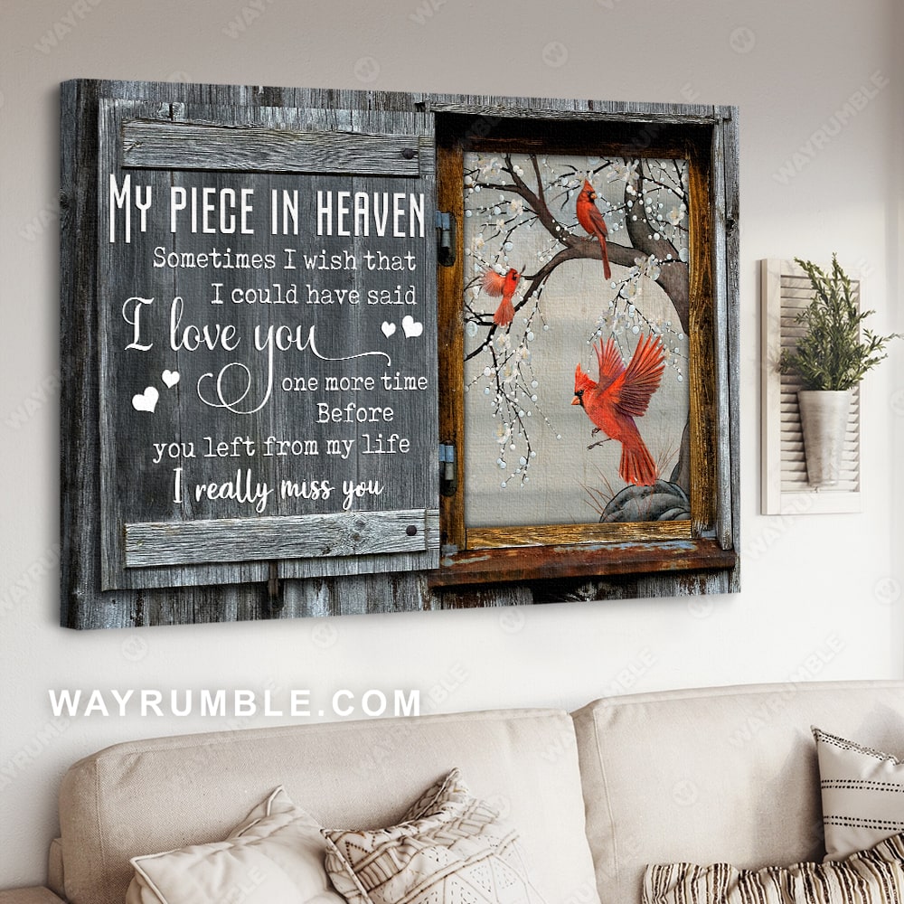 Antique window, Snowflakes, Cardinal drawing, My piece in heaven - Heaven Landscape Canvas Prints, Wall Art
