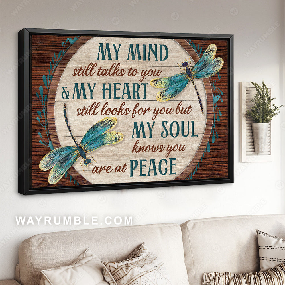 Colorful dragonfly, Circle frame, My mind still talks to you - Heaven Landscape Canvas Prints, Wall Art