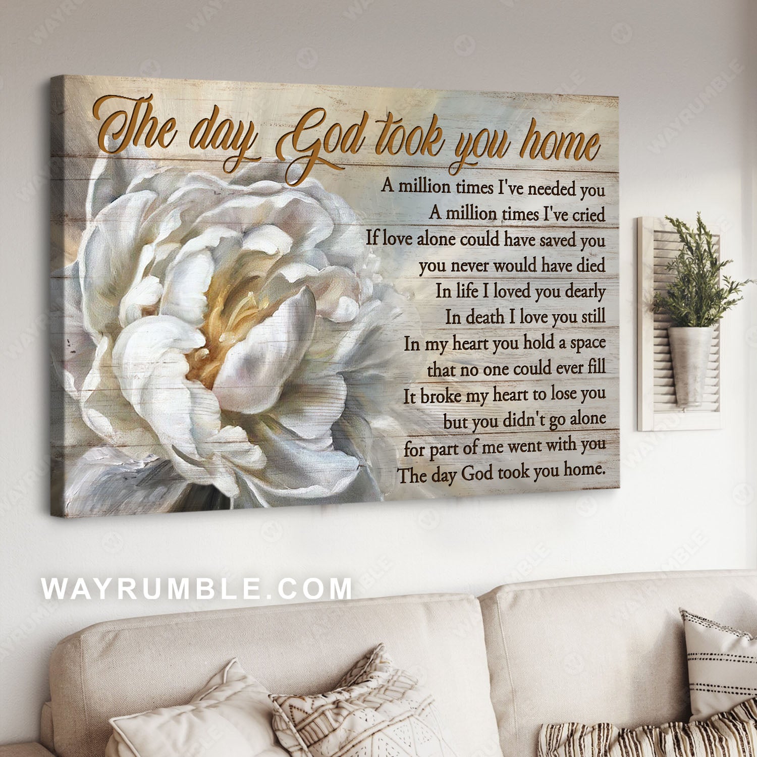 White camellia flower, Camellia painting. The day God took you home - Heaven Landscape Canvas Prints, Wall Art