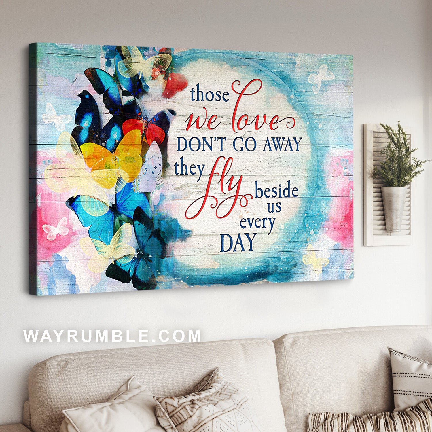 Colorful butterfly, Magic circle, Those we love don't go away - Heaven Landscape Canvas Prints, Wall Art