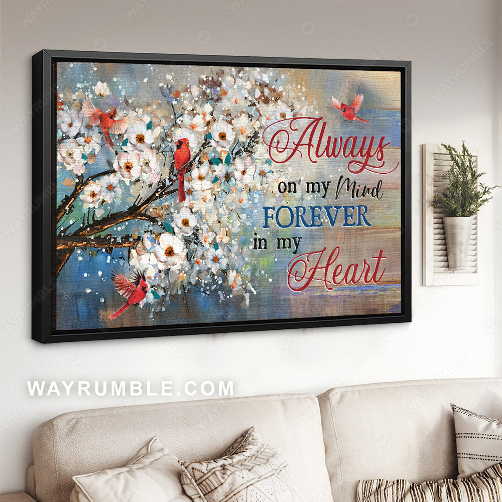 Beautiful jasmine garden, Red cardinal, Always on my mind - Heaven Landscape Canvas Prints, Wall Art