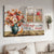 Brilliant rose flower, Red cardinal, Vintage window, Always on my mind - Heaven Landscape Canvas Prints, Wall Art