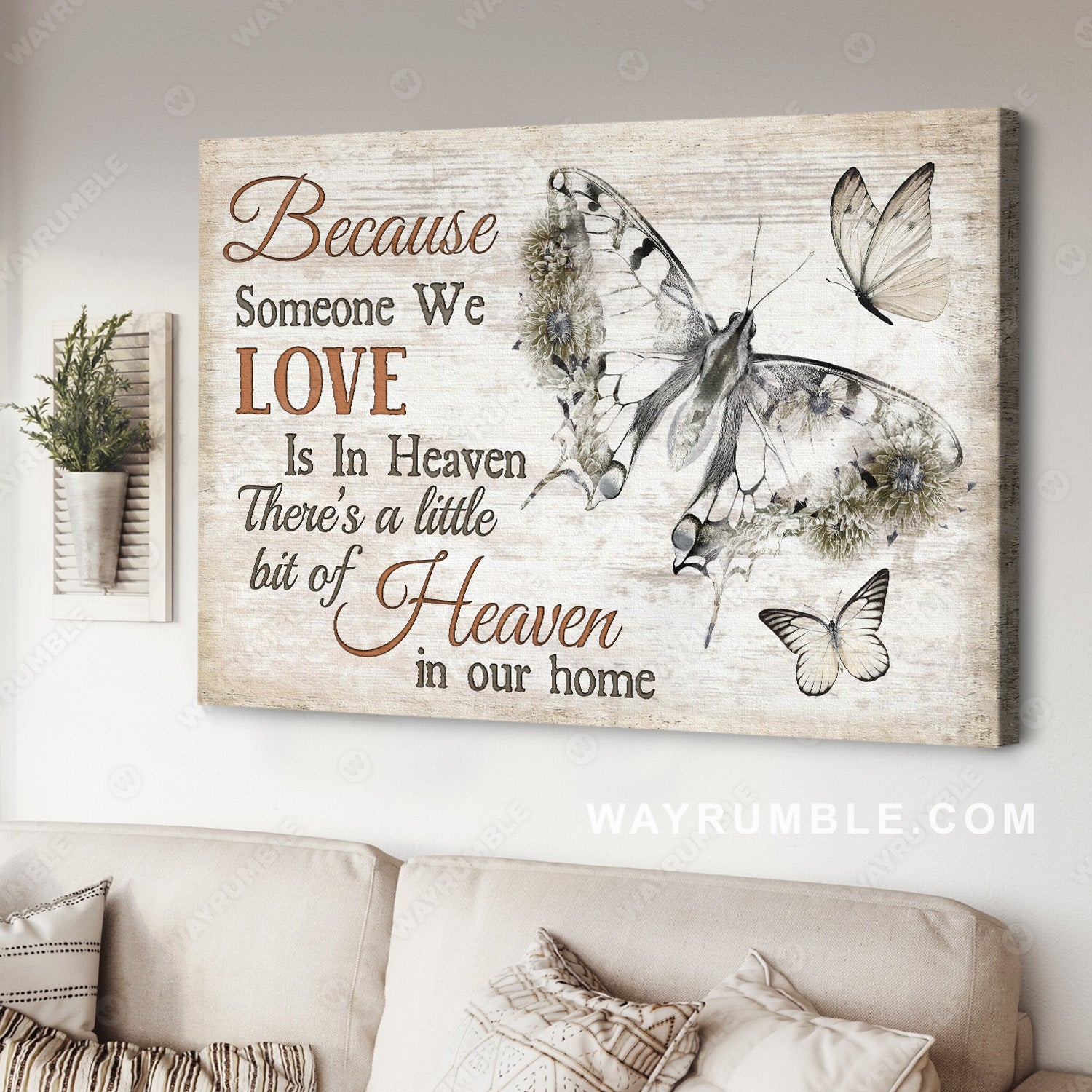 Black butterfly, Butterfly drawing, Because someone we love is in heaven - Heaven Landscape Canvas Prints, Home Decor Wall Art