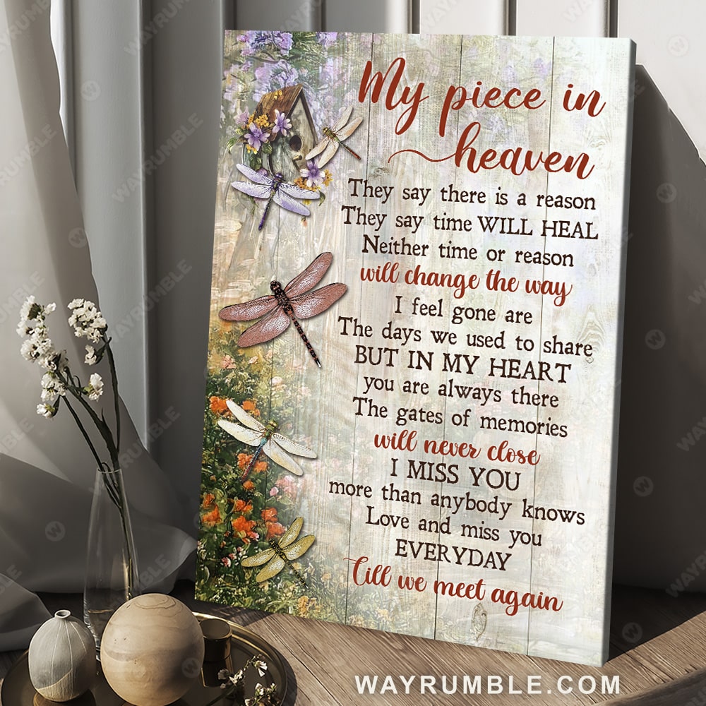 Dragonfly drawing, Spring forest, Beautiful flower, My piece in heaven - Heaven Portrait Canvas Prints, Wall Art