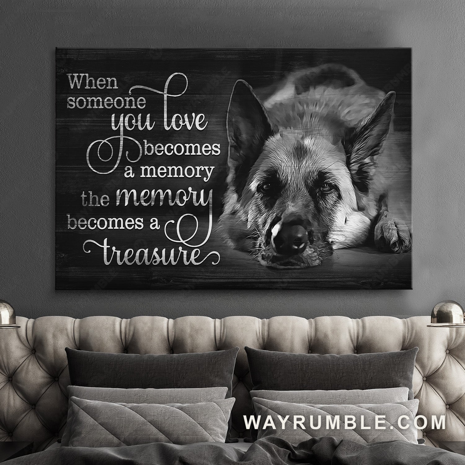 German shepherd, Dog face, Someone you love becomes a memory - Heaven Landscape Canvas Prints, Wall Art