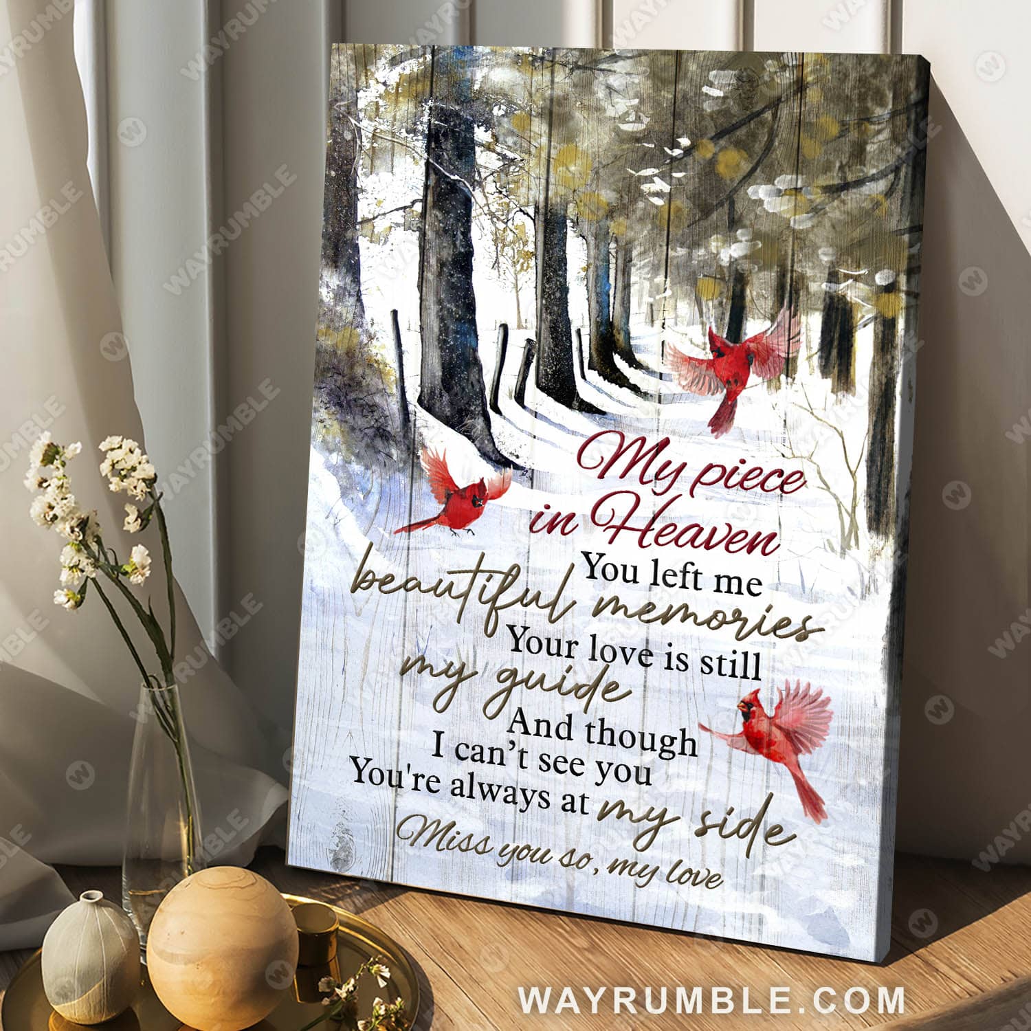 Cardinal, Winter park, Your love is still my guide - Heaven Portrait Canvas Prints, Wall Art