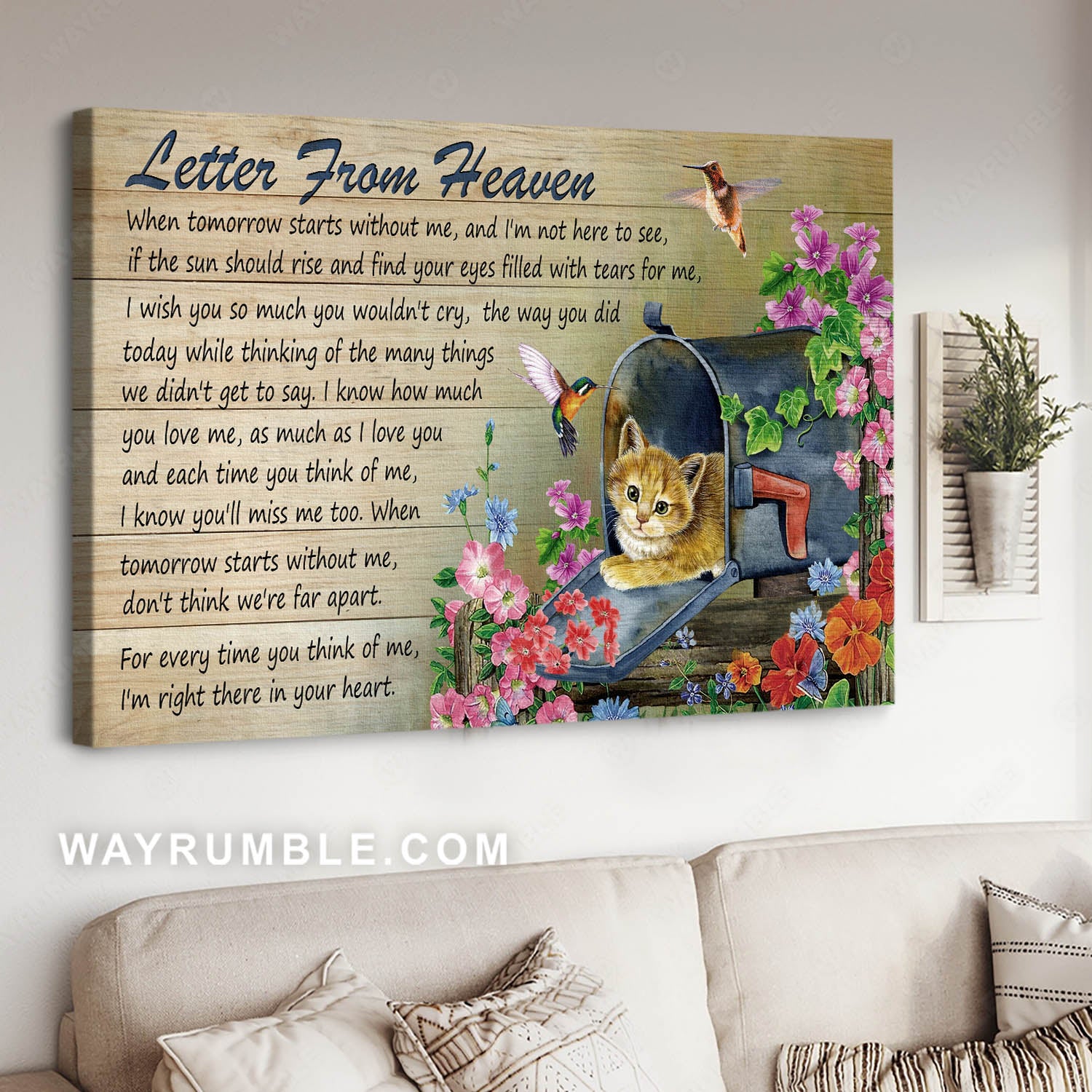 Colorful flower, Cute kitten, Letter box, Letter from heaven - Heaven Landscape Canvas Prints, Wall Art