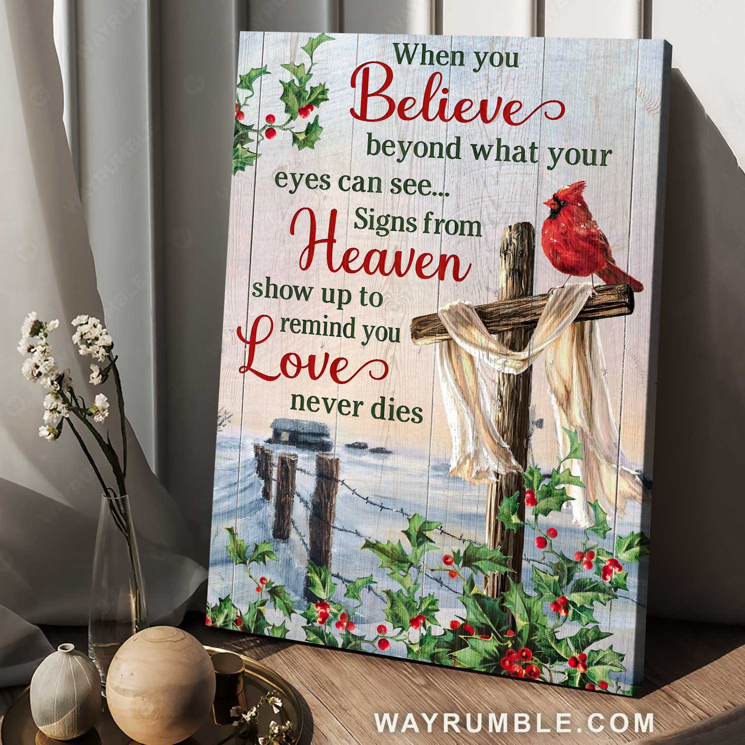 Cute cardinal, Cranberry forest, Pretty sunset, When you believe - Heaven Portrait Canvas Prints, Home Decor Wall Art