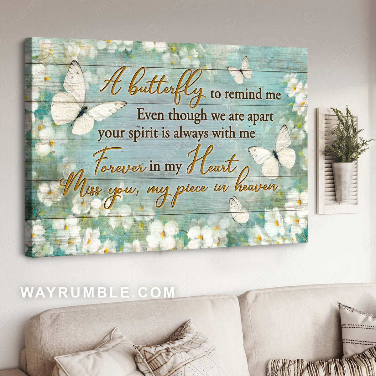 White flowers, Flower painting, White butterfly, My piece in heaven - Heaven Landscape Canvas Prints, Wall Art
