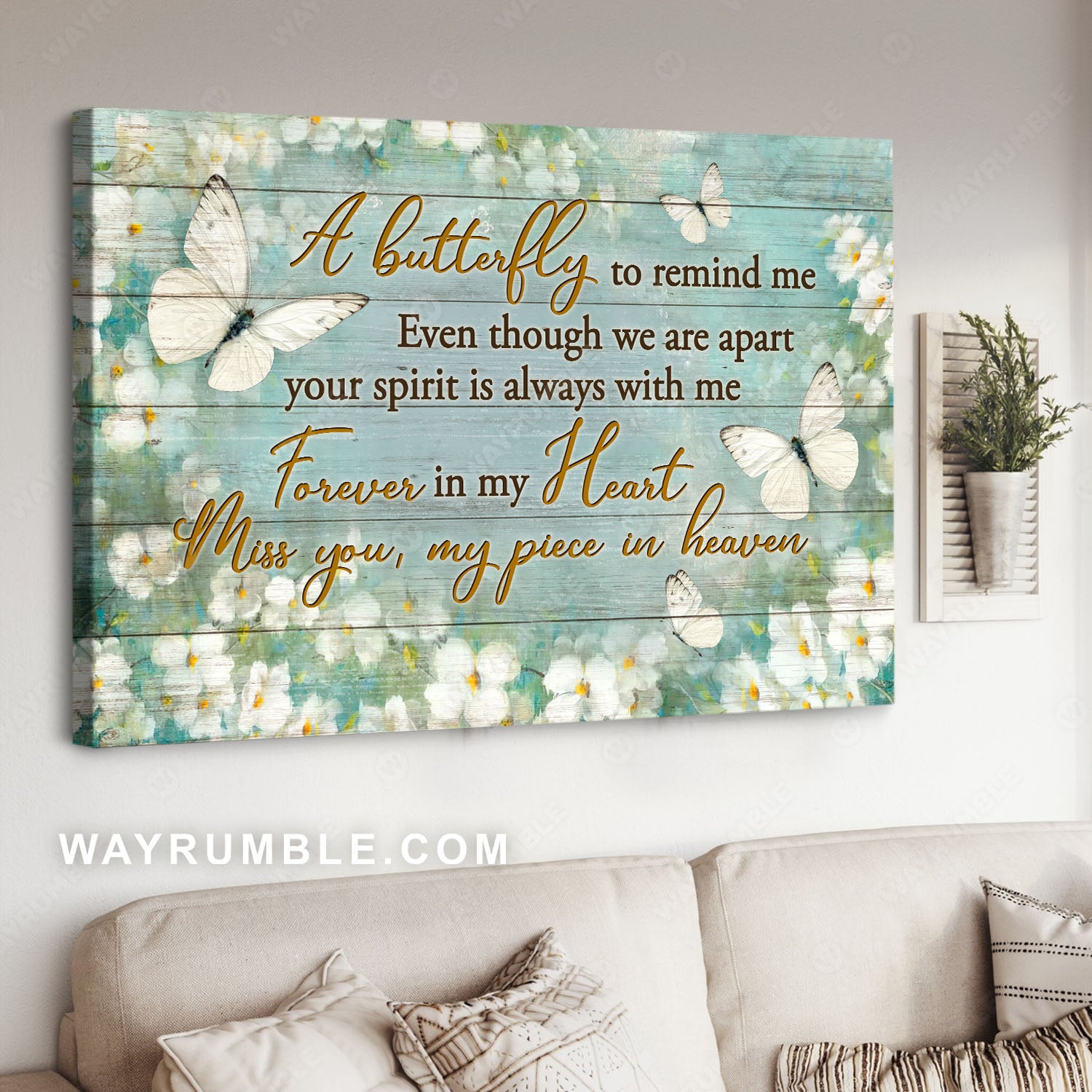 White flowers, Flower painting, White butterfly, My piece in heaven - Heaven Landscape Canvas Prints, Wall Art