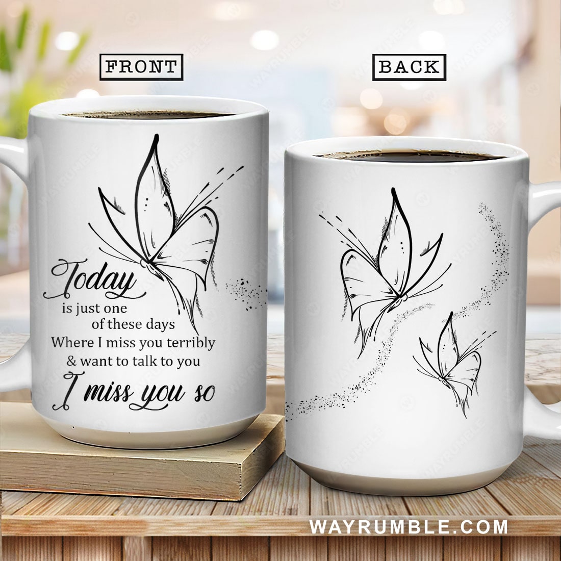 Pretty butterfly, Black and white painting, Today is just one of these days - Heaven White Mug