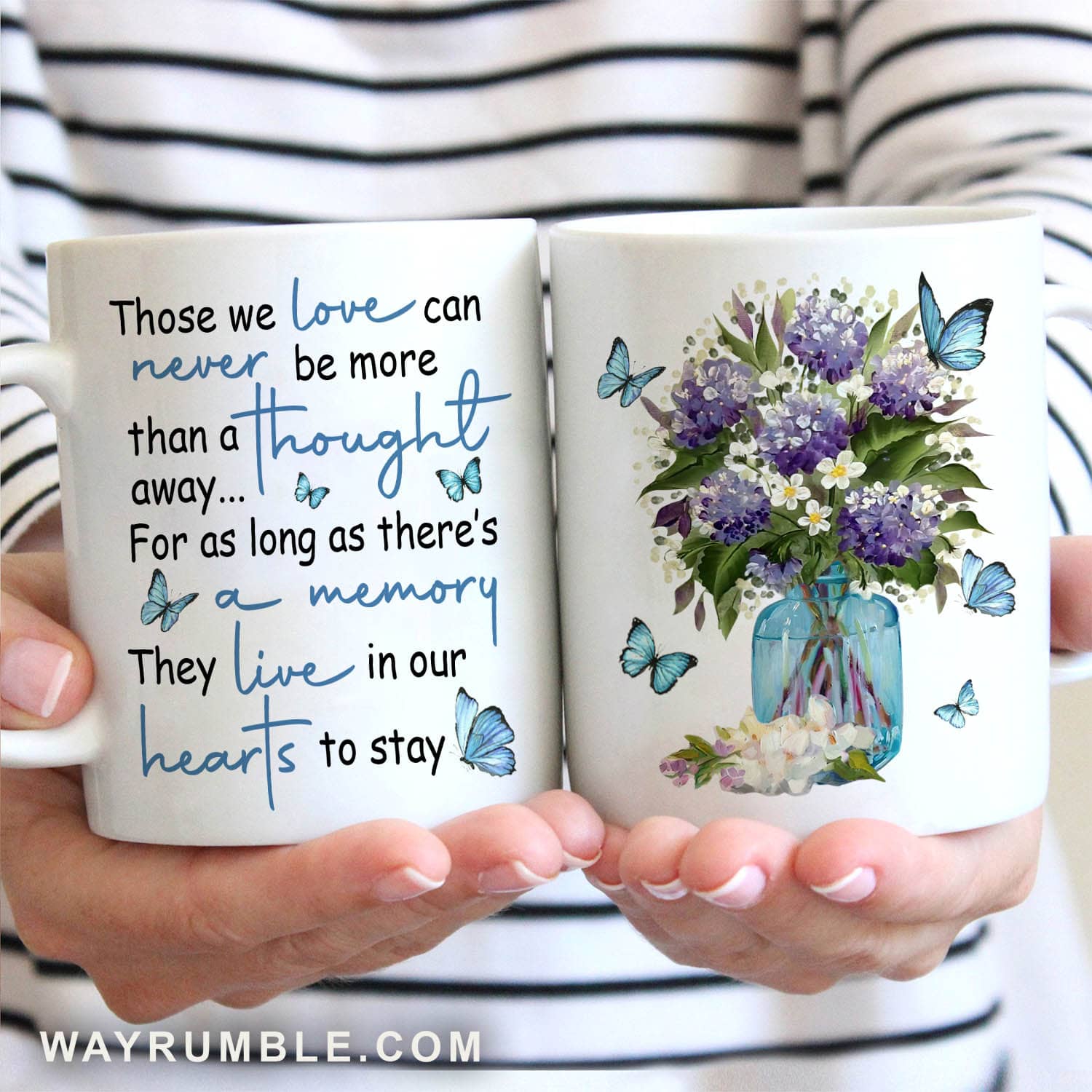Vintage flower vase, Those we love can never be more than a thought away - Heaven White Mug