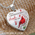 Red cardinal, Frozen cranberry, Winter painting, When cardinals appear, Angels are near - Heaven Heart Necklace