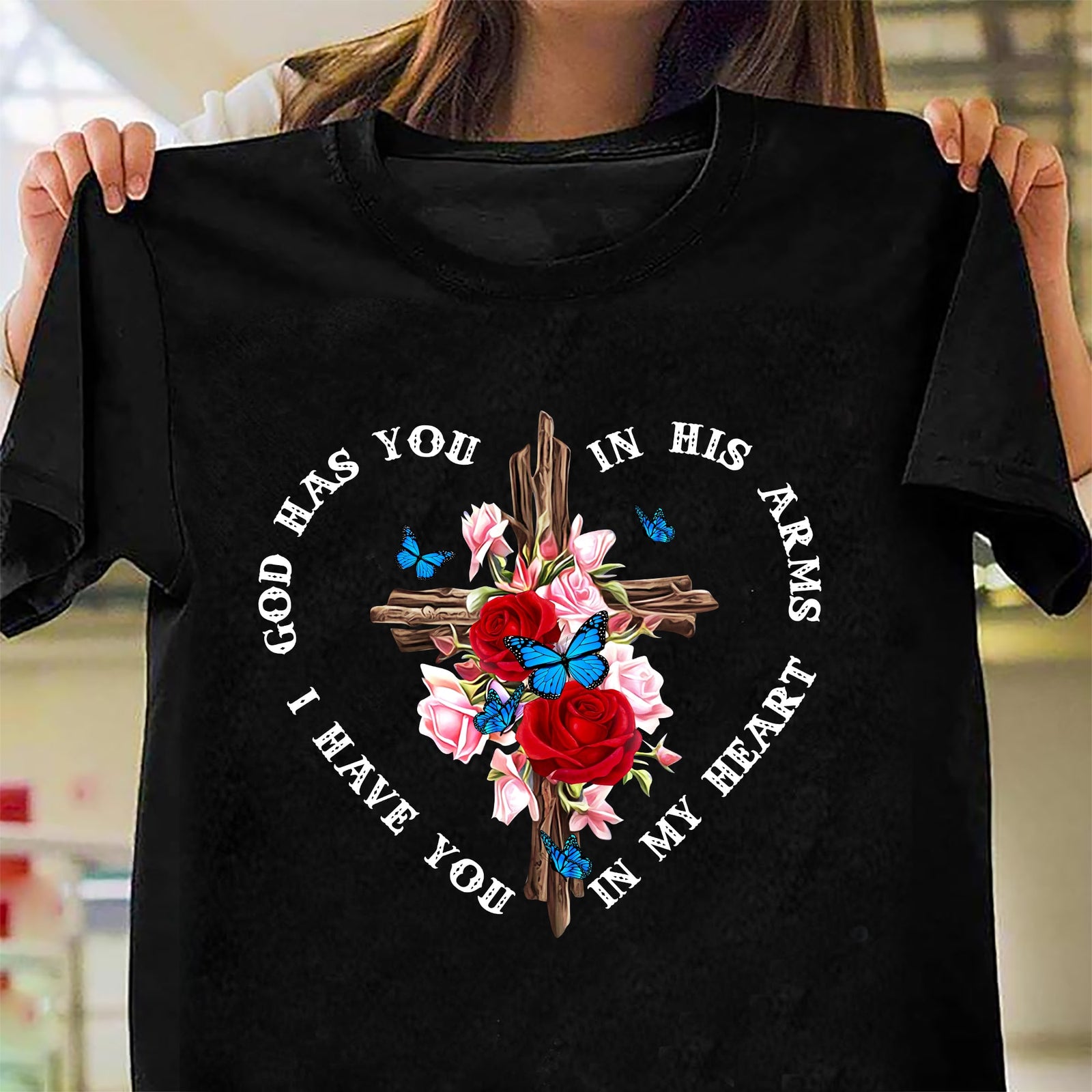 Heaven - I have you in my heart, God has you in his arms - Black Apparel