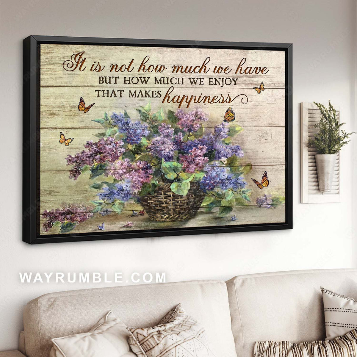 Flower basket, Monarch butterfly, Stunning flower, It is not how much we have - Jesus Landscape Canvas Prints, Home Decor Wall Art