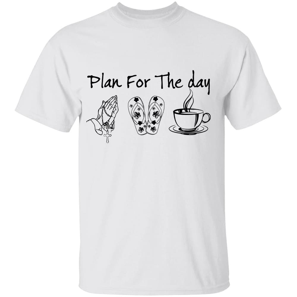 Praying hands, sandal, tea - Plan for a day - Jesus White Apparel