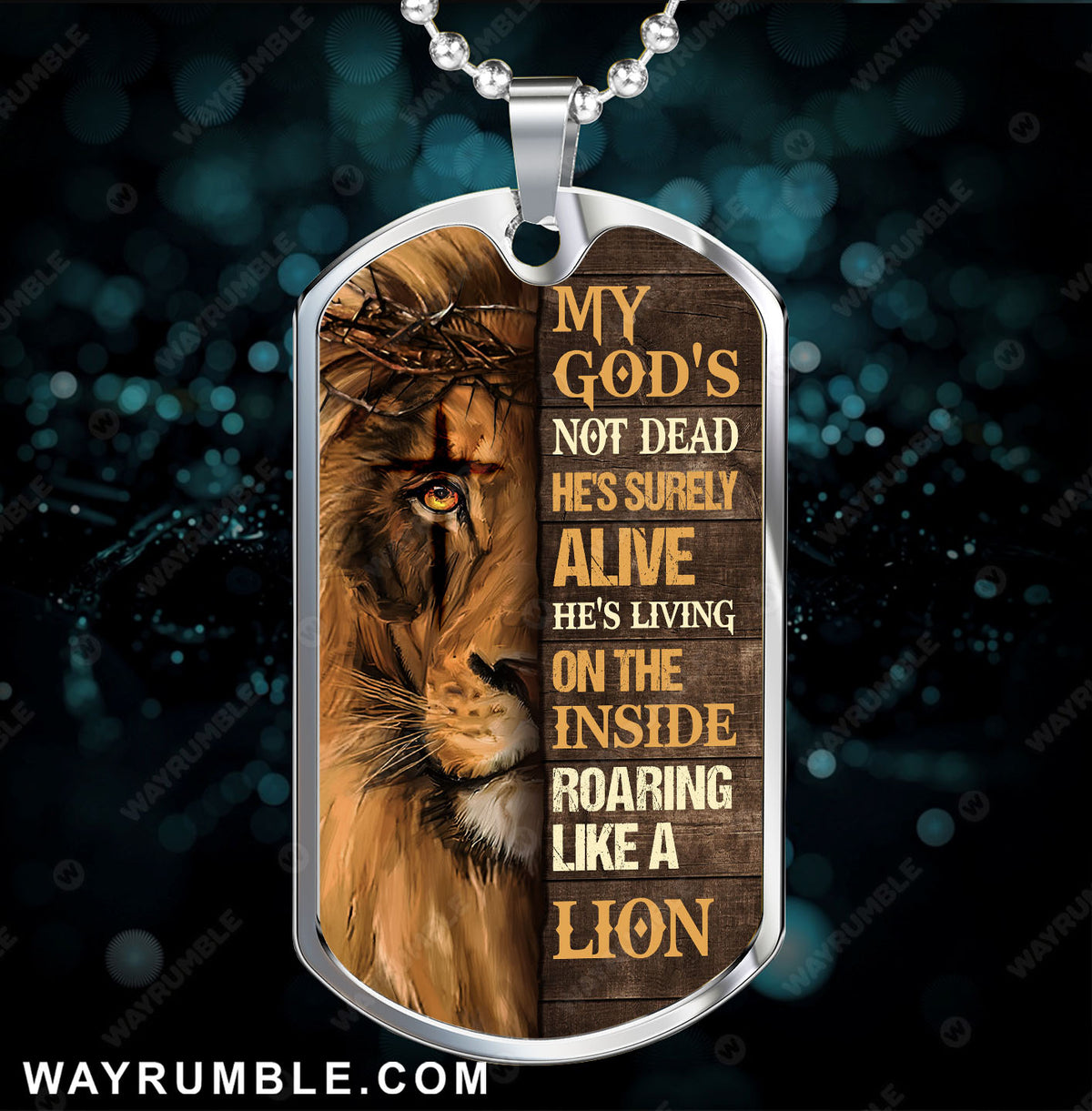 Watercolor lion Crown of thorn My God s not dead He s surely alive Wayrumble
