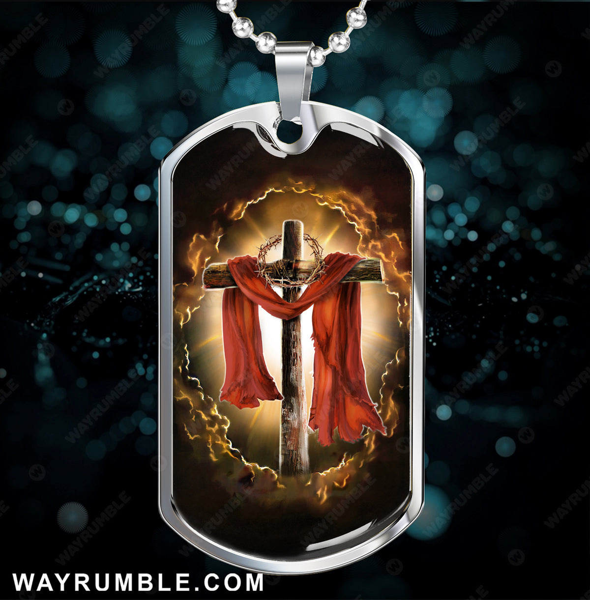 Heaven&#39;s light, The old rugged cross - Jesus Dog Tag