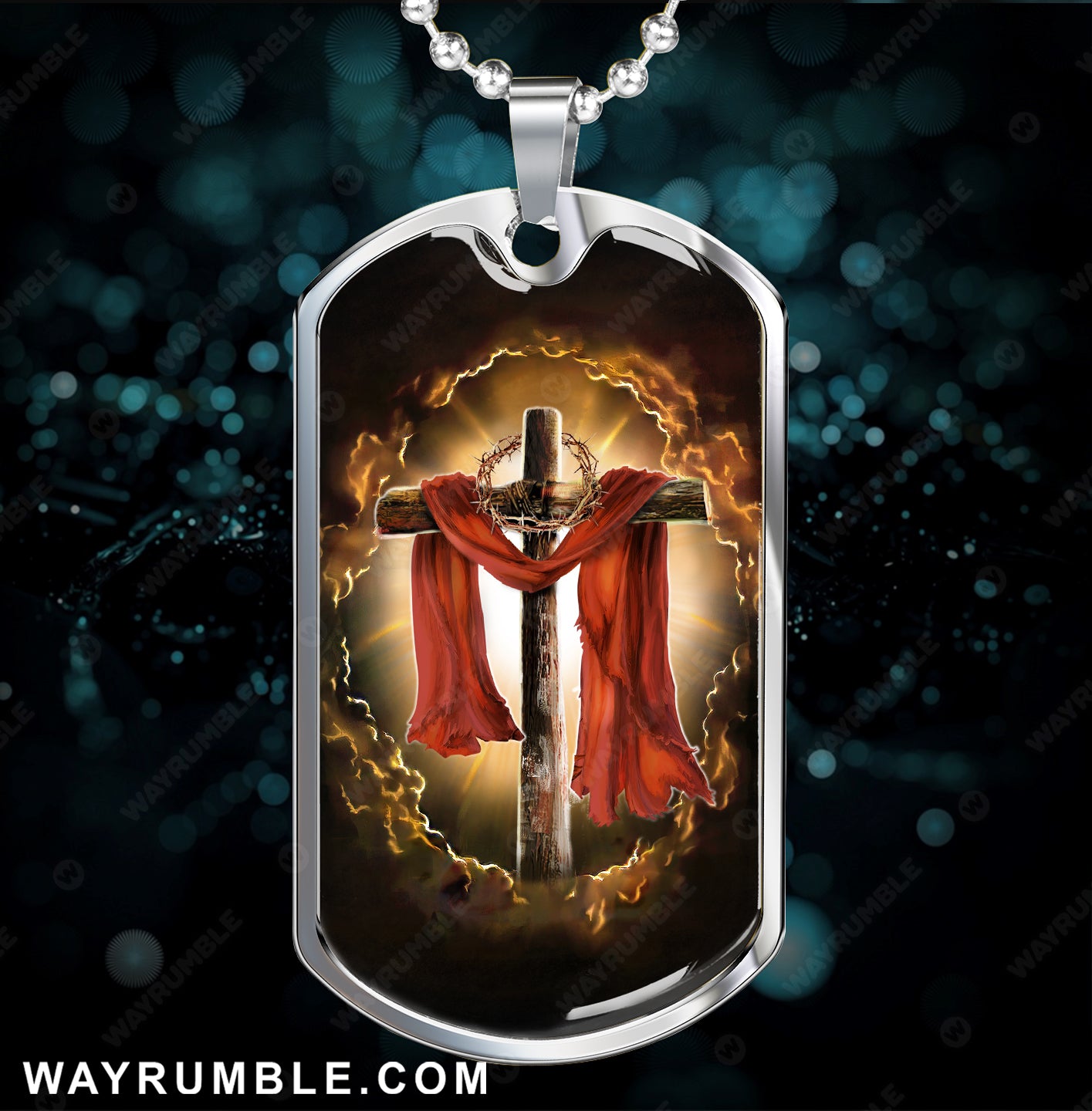 Heaven's light, The old rugged cross - Jesus Dog Tag