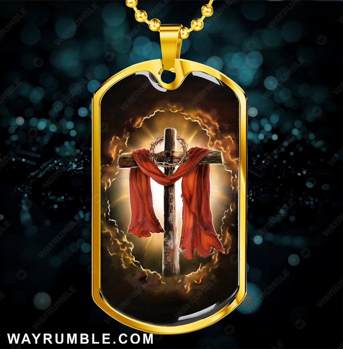 Heaven&#39;s light, The old rugged cross - Jesus Dog Tag