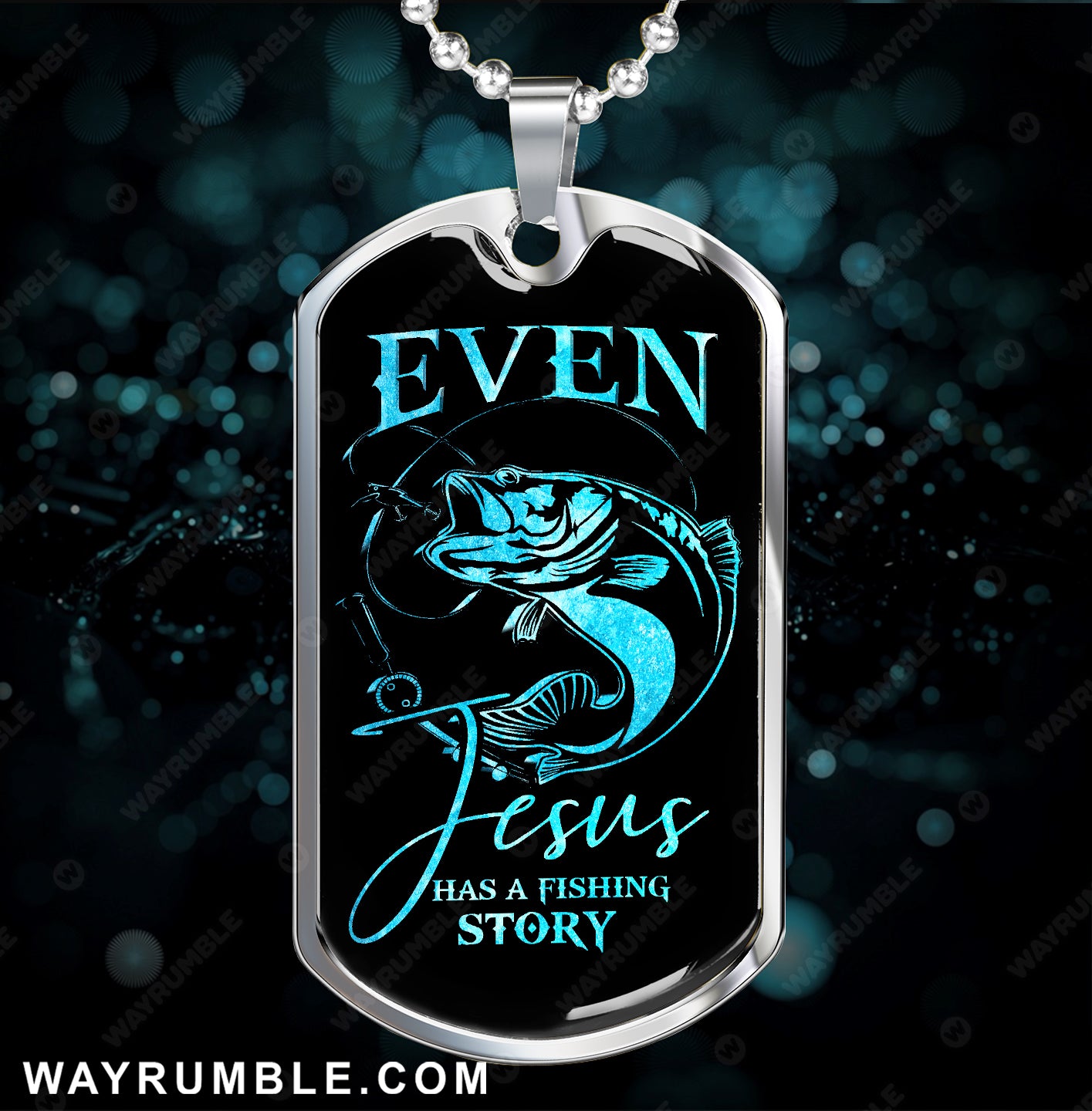 Fishing hobby, Even Jesus has a fishing story - Jesus Dog Tag