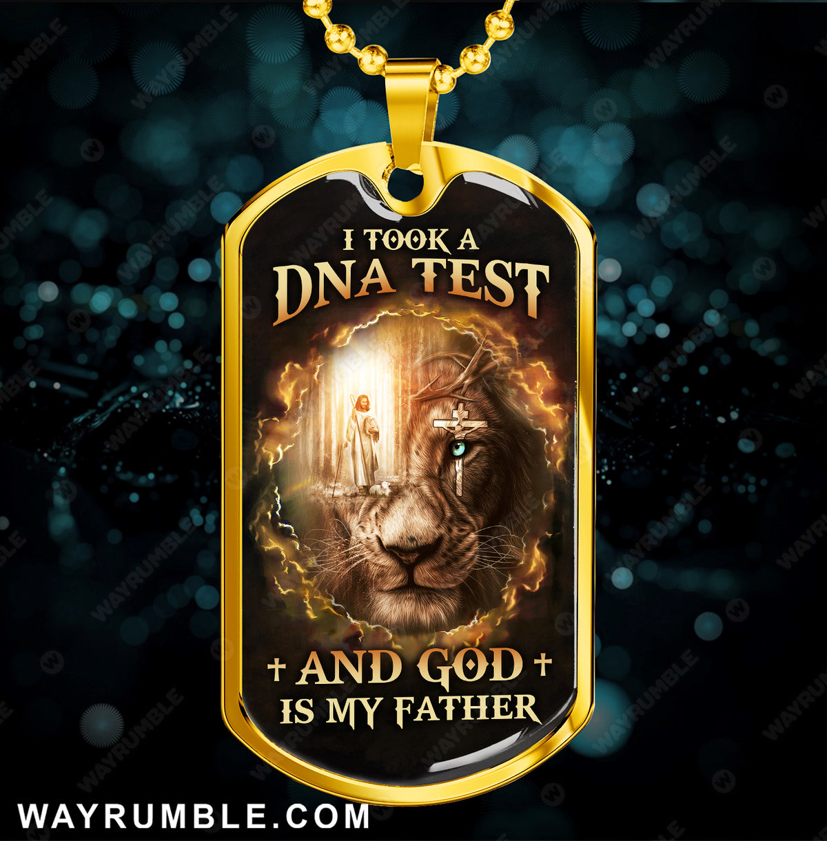 Lion of Judah, Jesus painting, God is my father - Jesus Dog Tag