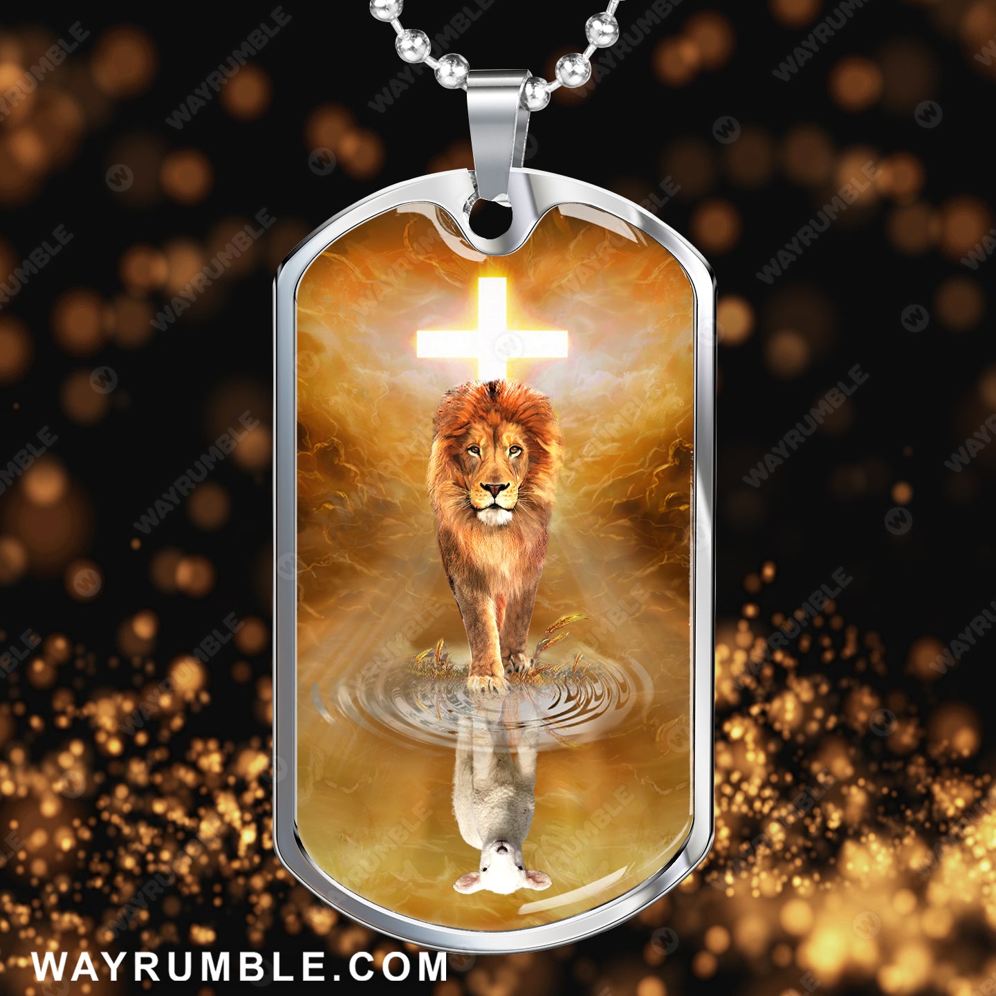 Lion of Judah, Lamb of God, The holy cross light - Jesus Dog Tag