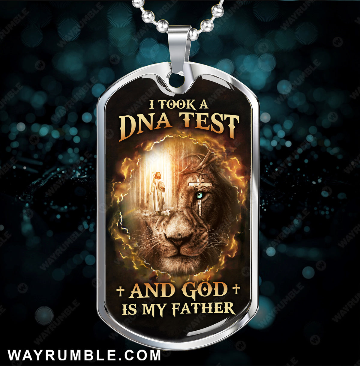 Lion of Judah, Jesus painting, God is my father - Jesus Dog Tag