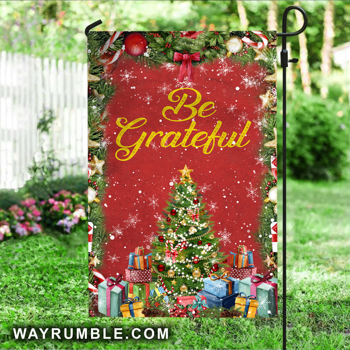 Be grateful - Jesus, Christmas, Christmas tree Flag