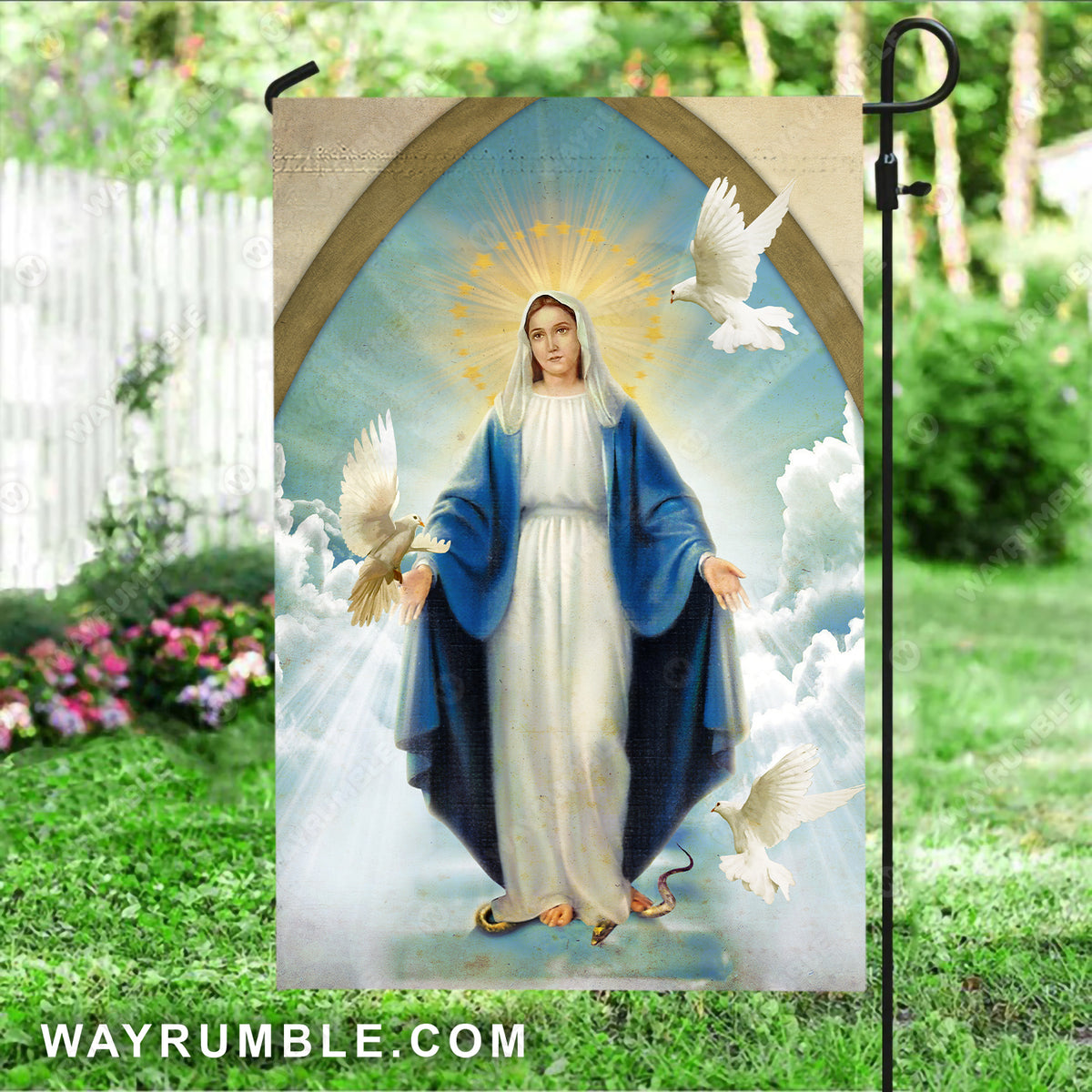 Dear Maria, White dove, Infinite halo, Jesus drawing - Jesus Flag