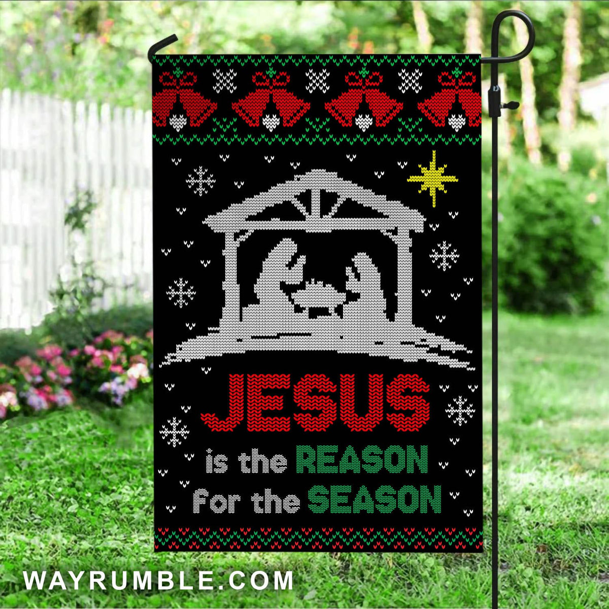Jesus is the reason for the season - Jesus, Christmas night, Brocade Flag