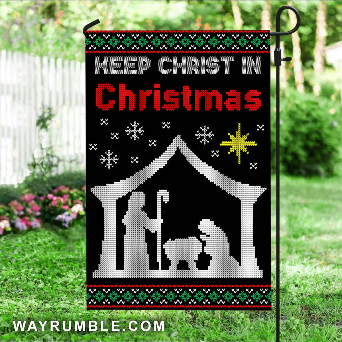 Keep Christ in Christmas - Jesus, Christmas night, Brocade Flag