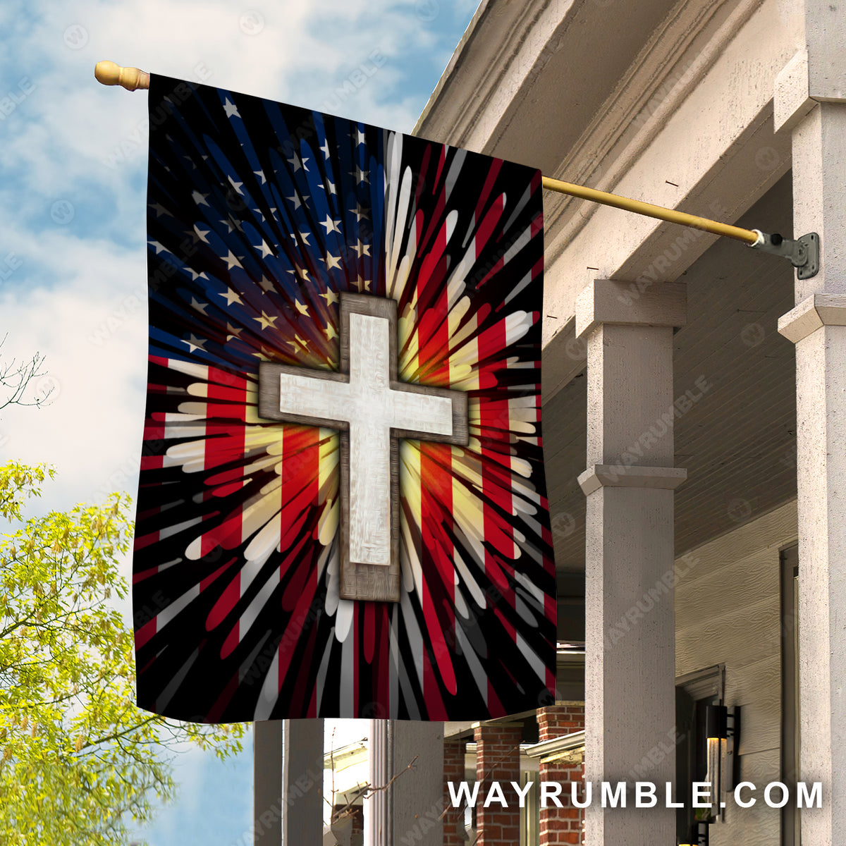 Beautiful US flag, Unique cross, Amazing drawing - Jesus Flag