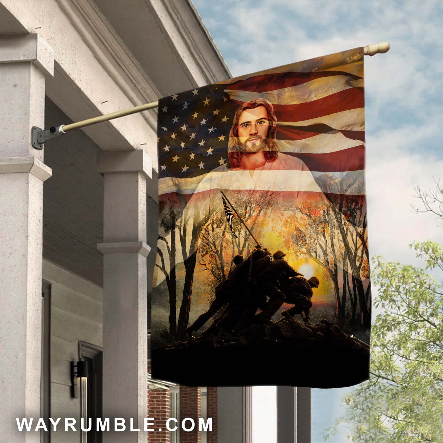 Awesome warriors with amazing US flag - Jesus Flag