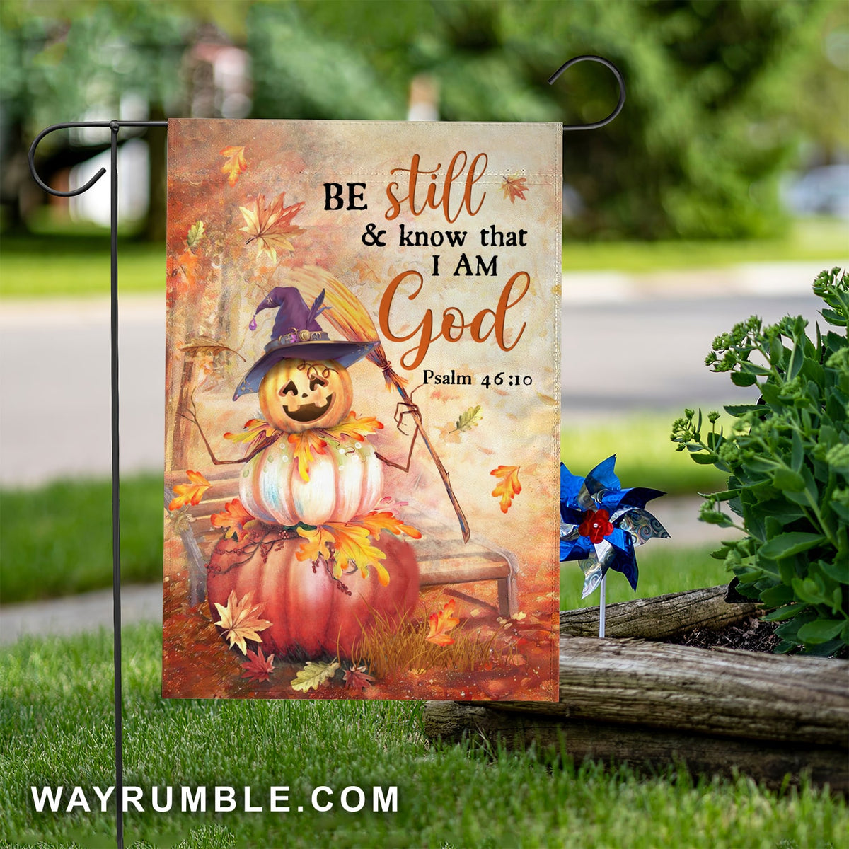 Be still and know that I am God - Pumpkin witch, Halloween Flag