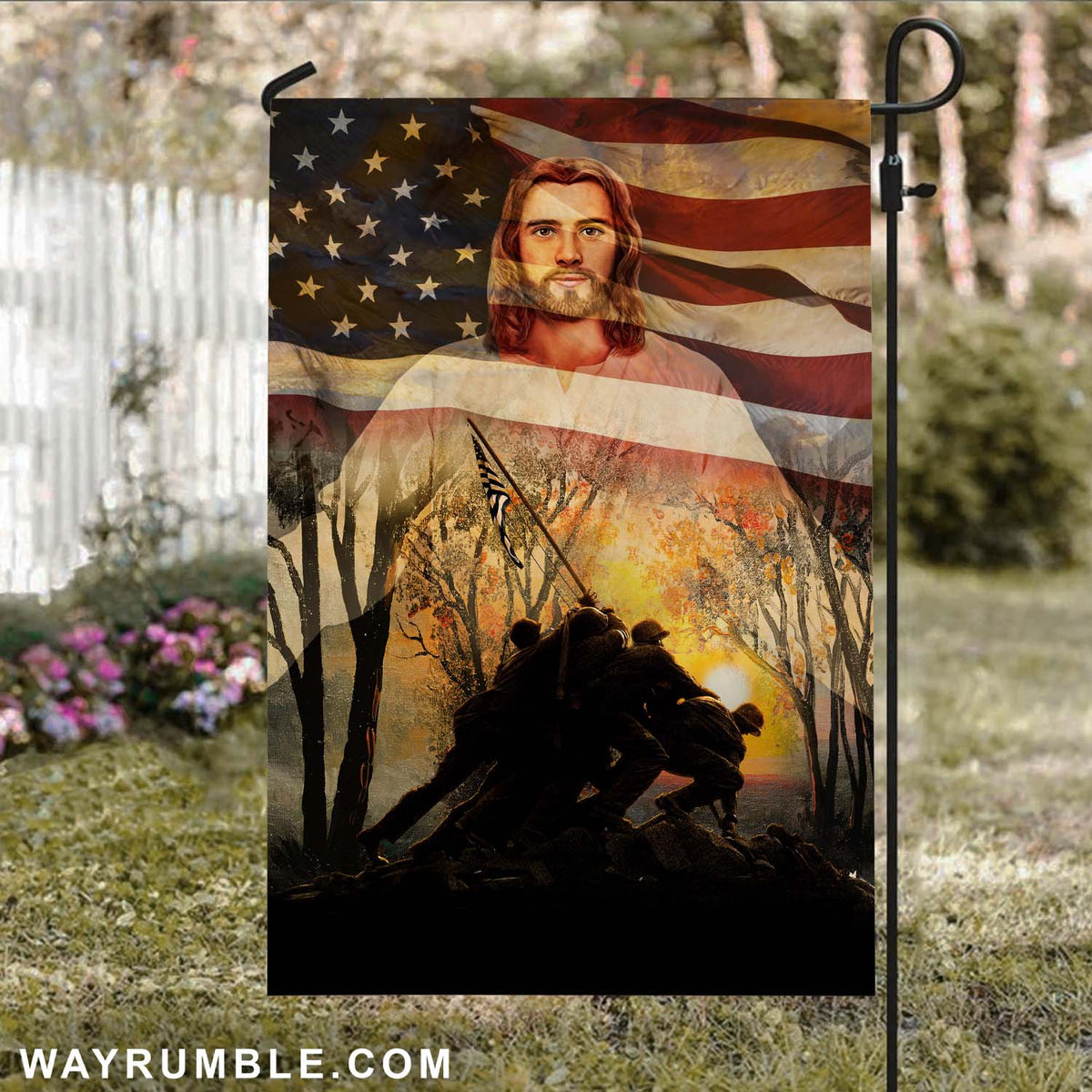 Awesome warriors with amazing US flag - Jesus Flag