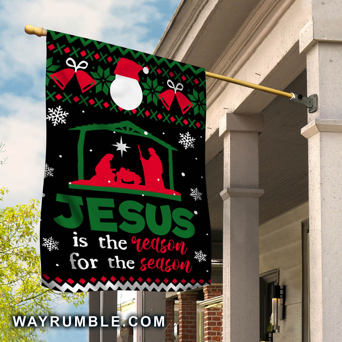 Christmas night, Birth of Jesus, Jesus is the reason for the season - Jesus Flag