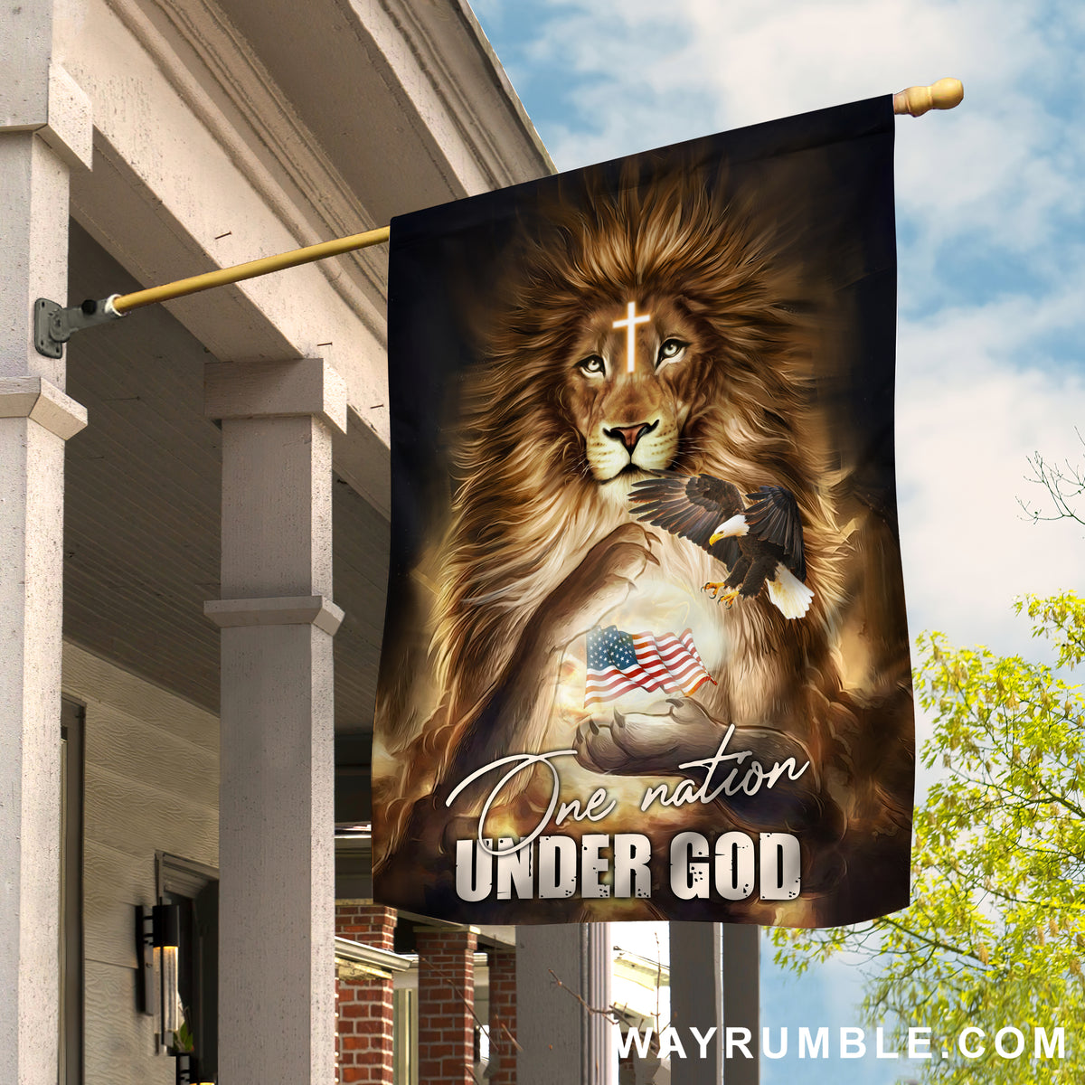 Lion of Judah, One nation under God, - Jesus, US Flag