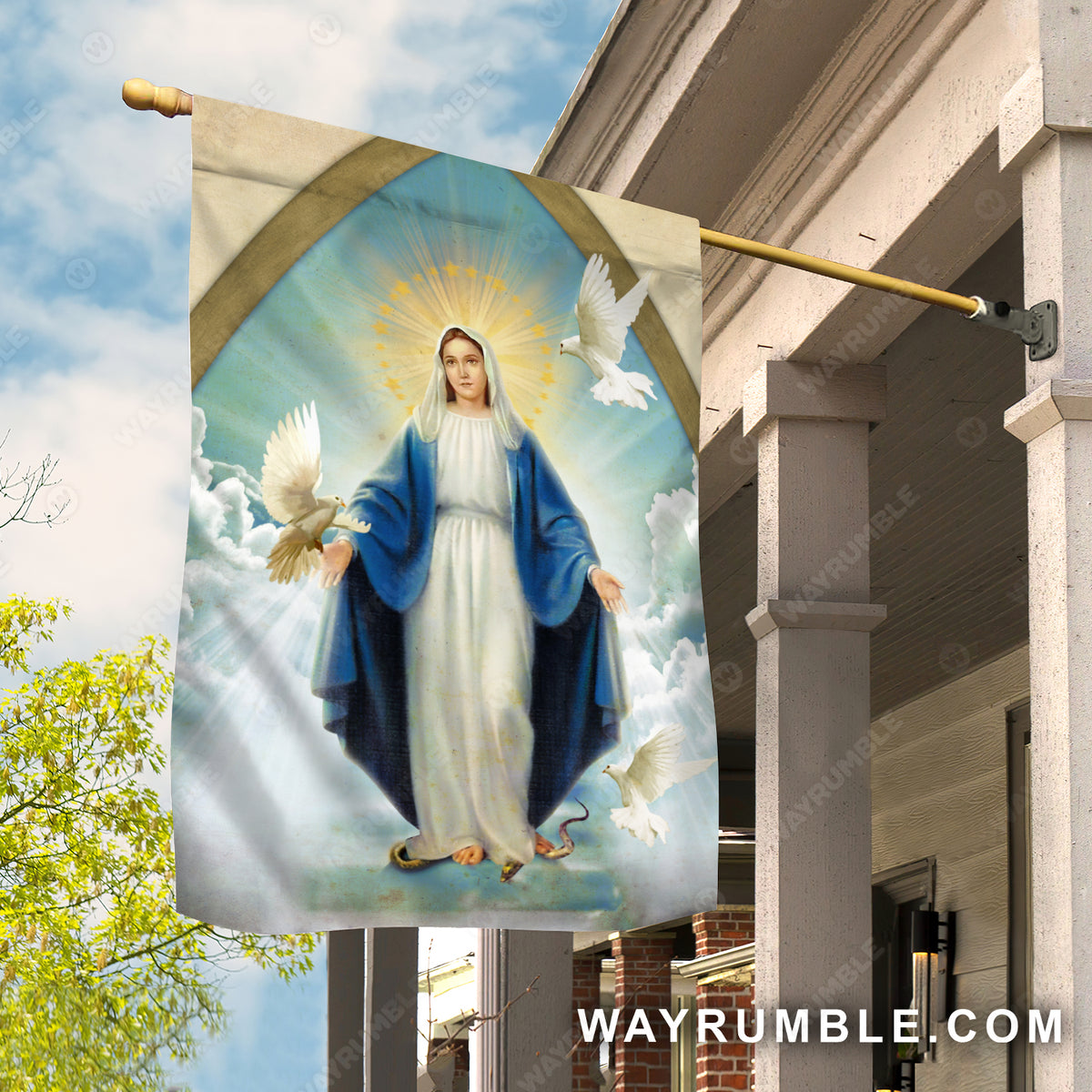 Dear Maria, White dove, Infinite halo, Jesus drawing - Jesus Flag