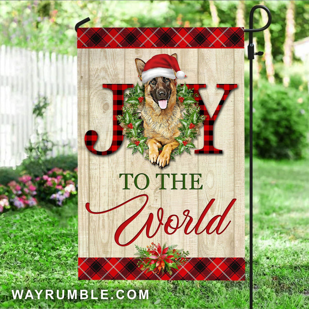 Joy to the world - Jesus, Christmas, German shepherd Flag