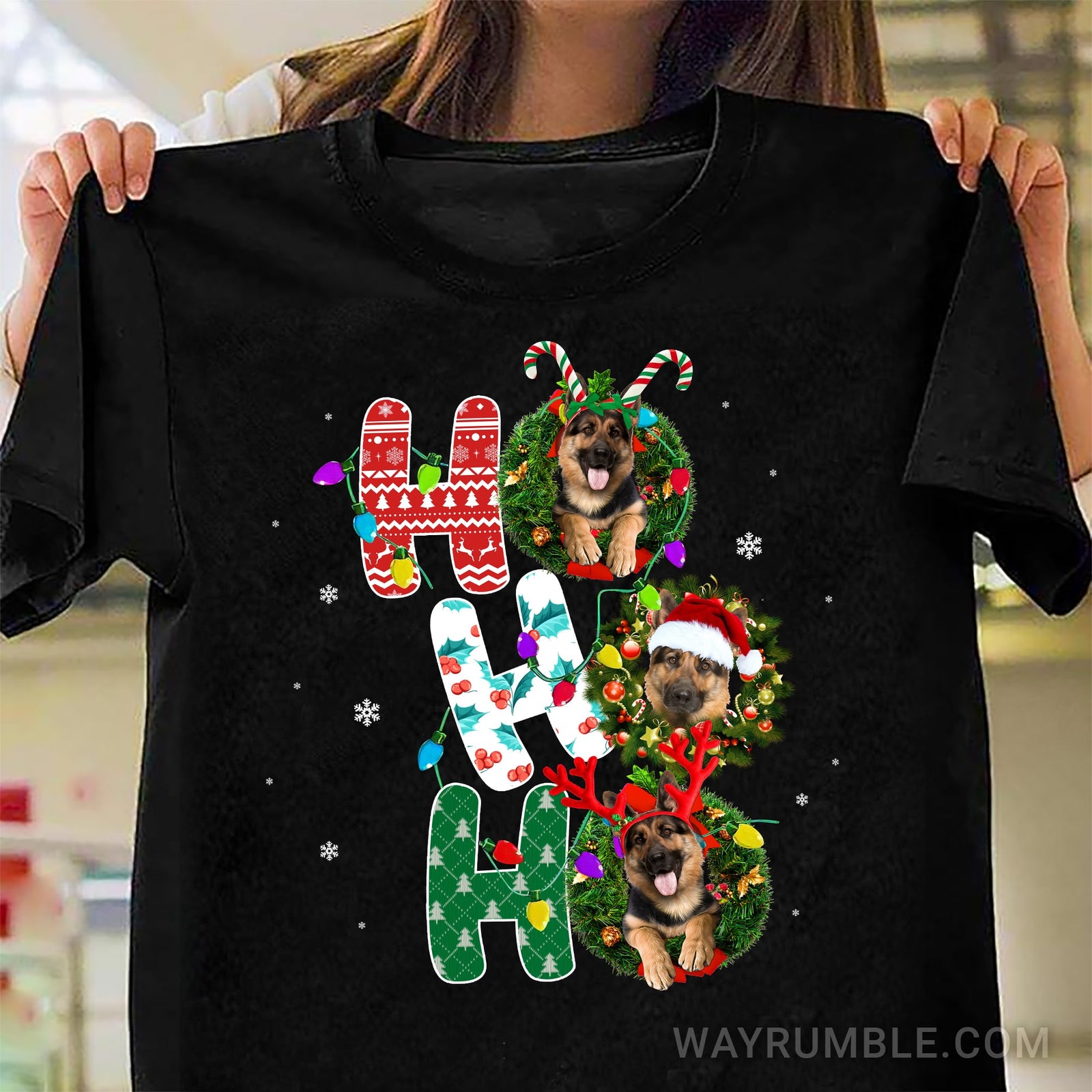 Jesus - German shepherd - Happy Christmas - Black Apparel