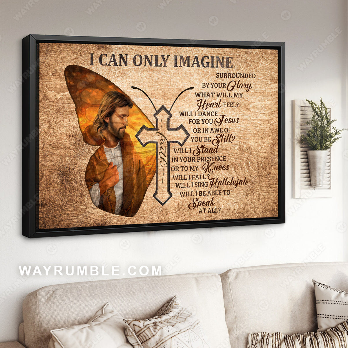 Jesus painting, Butterfly wing, The cross, I can only imagine - Jesus Landscape Canvas Prints, Christian Wall Art