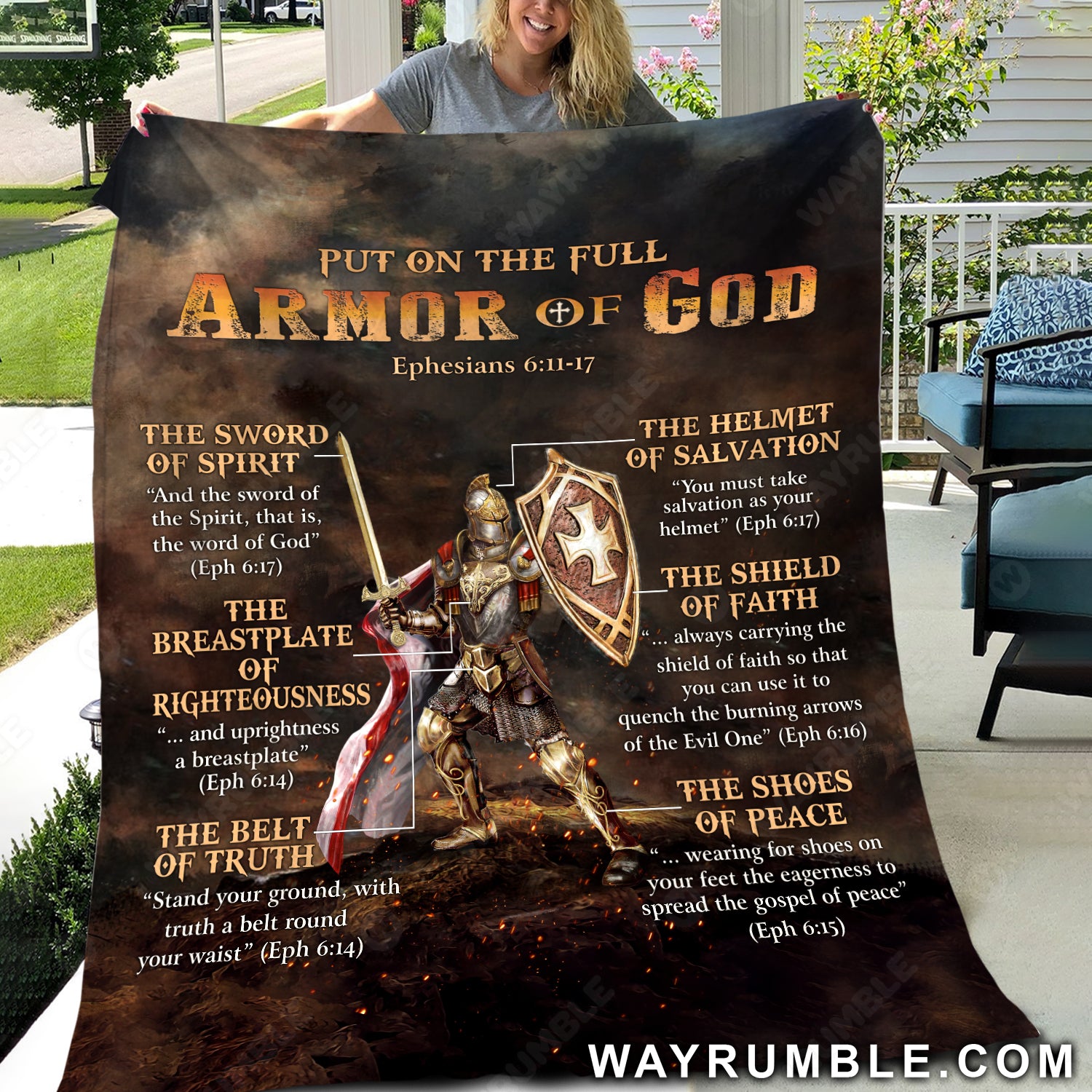 Warrior of God, Put on the full Armor of God - Jesus Blanket