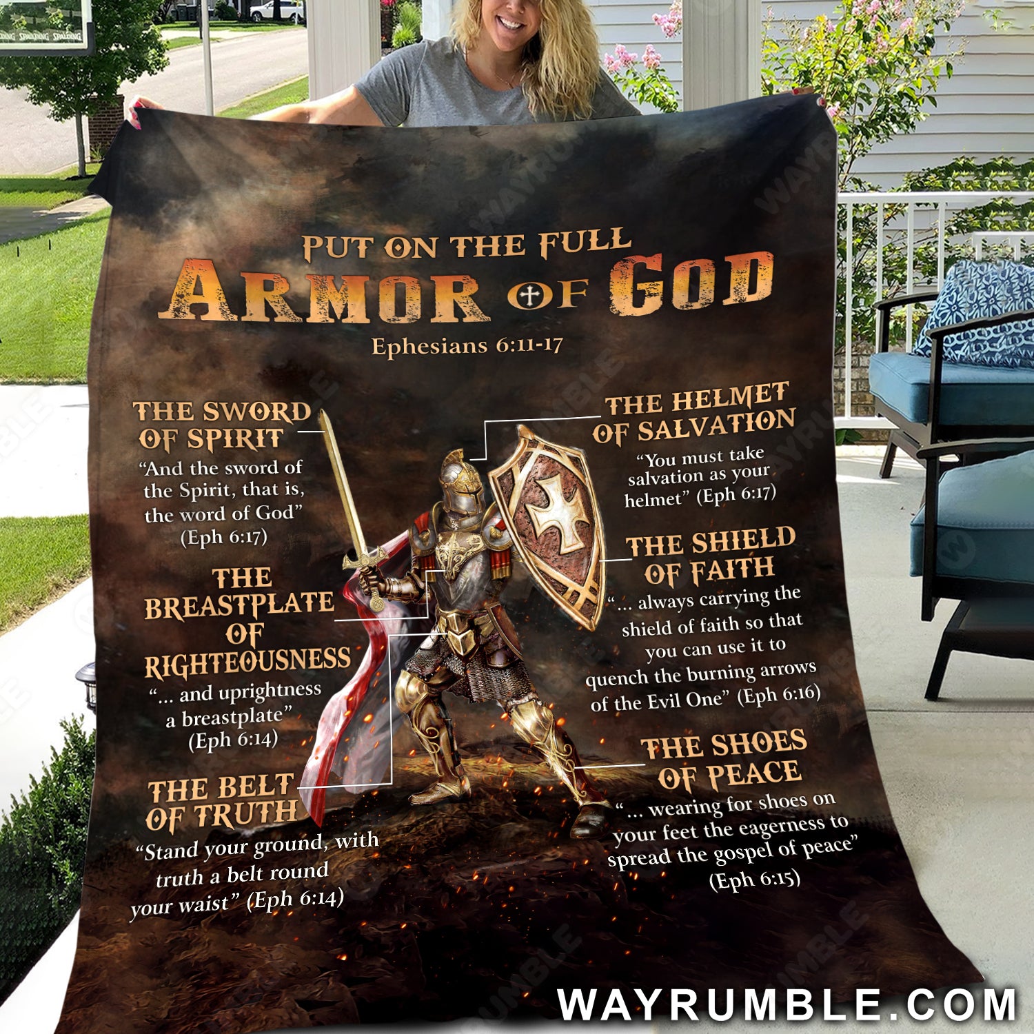 Warrior of God, Put on the full Armor of God - Jesus Blanket