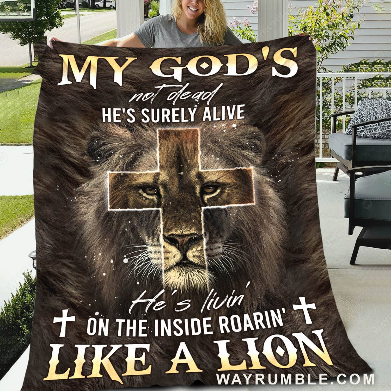 Lion of Judah, Lion painting, The holy cross, My God is not dead - Jesus Blanket