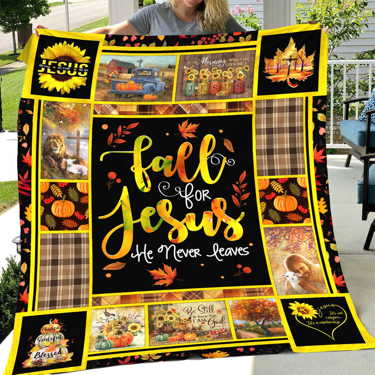 Jesus - Fall for Jesus, he never leaves - Blanket