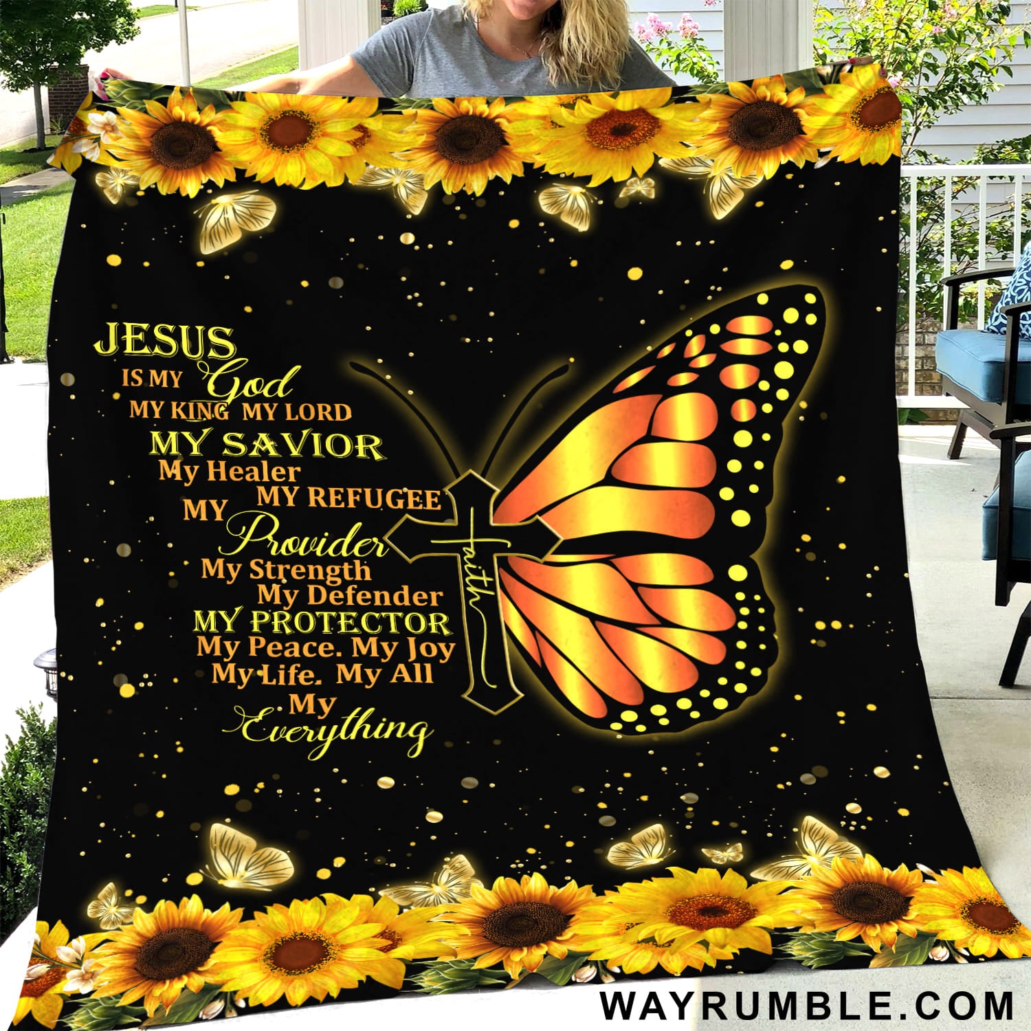 Jesus - Half of butterfly - Jesus is my everything - Blanket