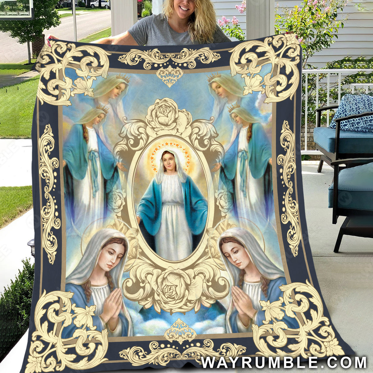 Dear Maria, Gold mirror, Infinite halo, Pray for healing - Jesus Blanket