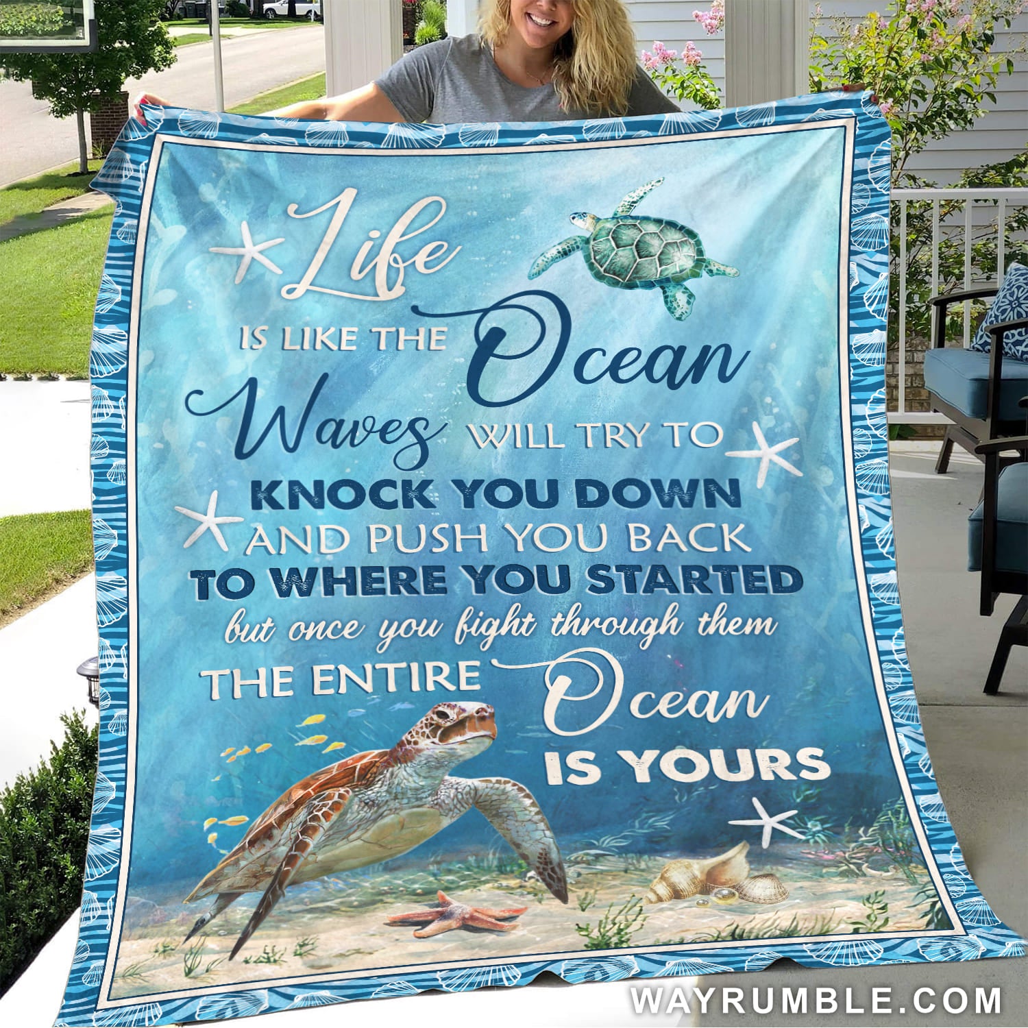 Jesus, Sea turtle, Blue ocean - Life is like the ocean Blanket