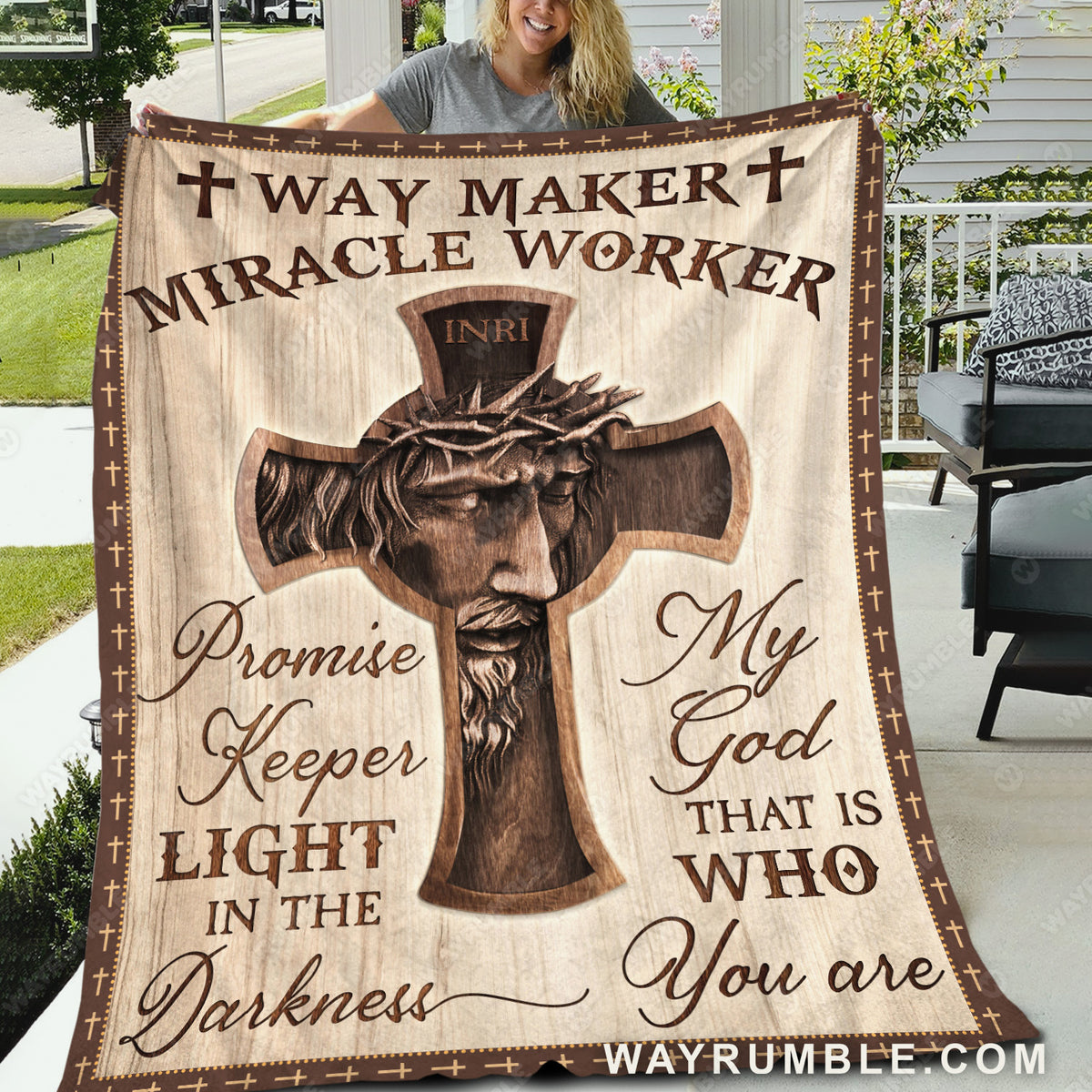 Jesus painting, Wood carving, Jesus is the light in darkness - Jesus Blanket